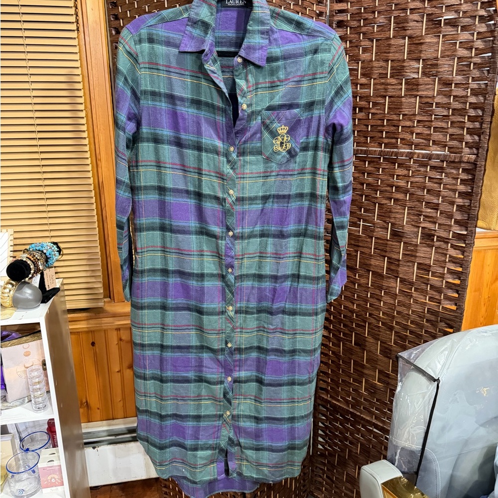 Ralph Lauren Plaid Button-Up PJ dress